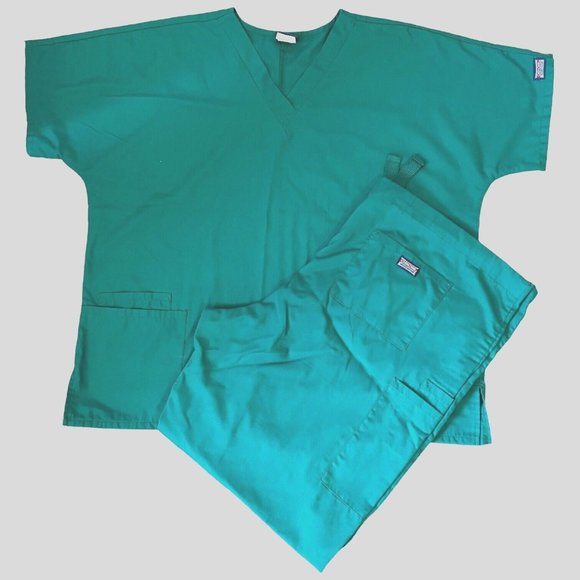 Cherokee Workwear Scrub Top And Pants Green Size XL Unisex Uniform Medical Set - Picture 1 of 14